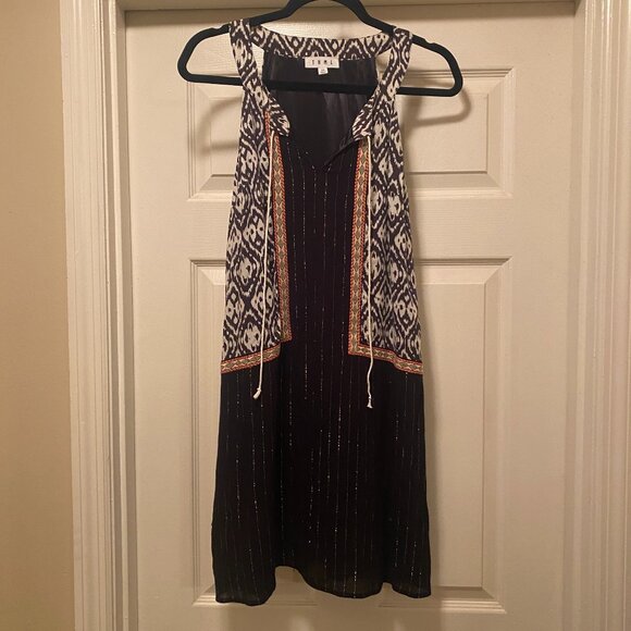 THML Black & Ikat Print Embroidered Sleeveless Midi Dress – Size XS - Picture 1 of 7